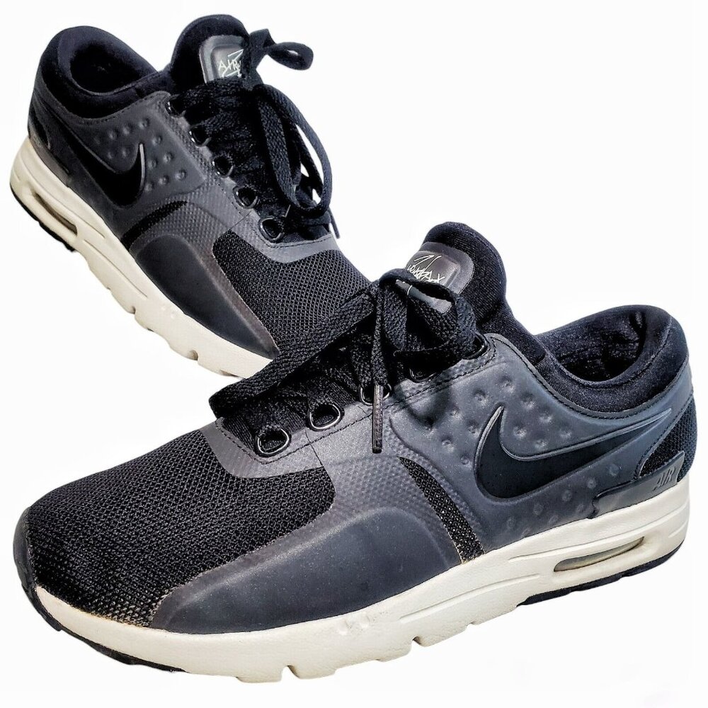 Nike Air Max Zero Womens Size 7.5 Black White Athletic Running Sneakers Shoes